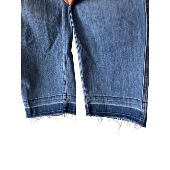 Sundance Roadside Jeans Size 10 Mid Wash High‎ Waist Raw Hem Patch Pockets - Picture 6 of 11